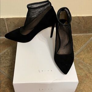 Leith Black Mesh Women's Heels